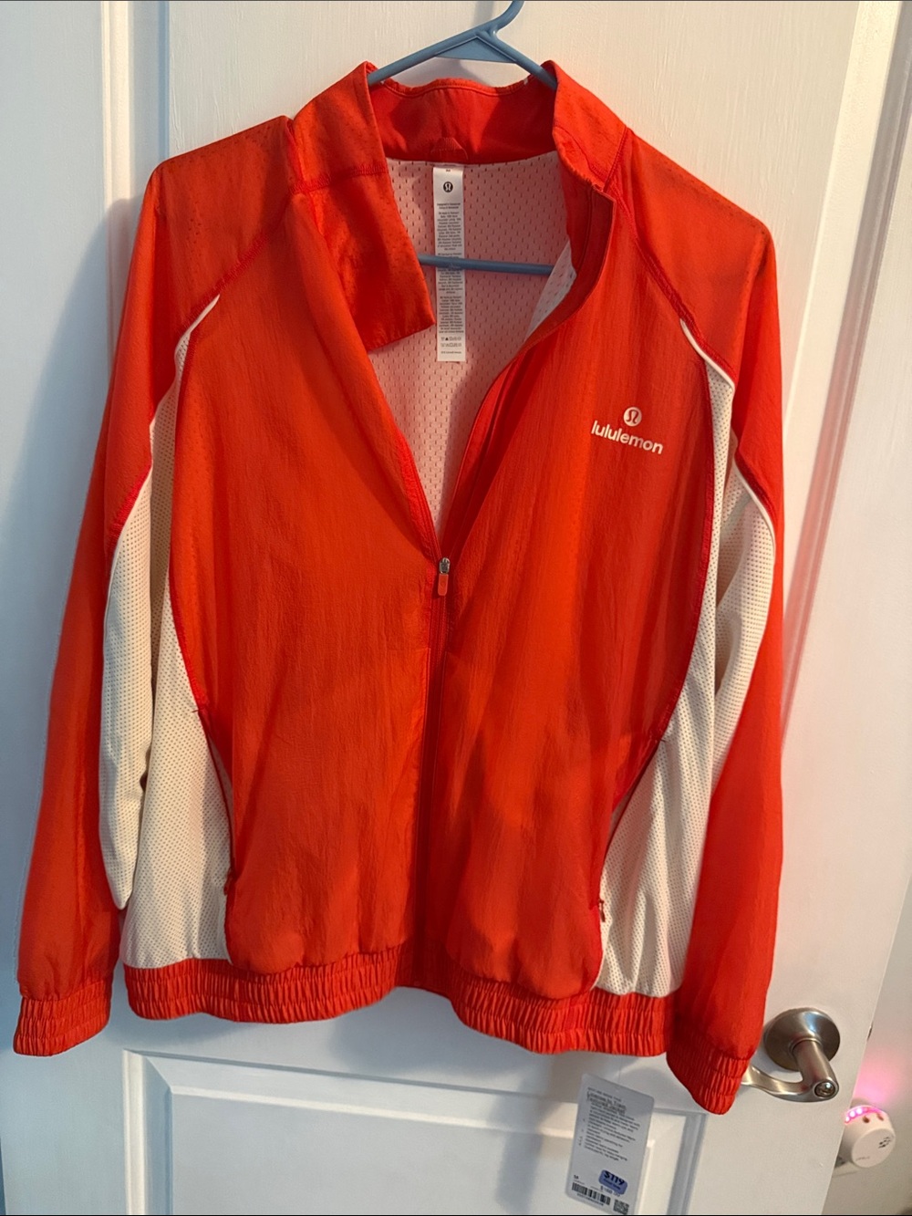 lululemon athletica Orange Full‑Zip Active Jacket with White Panels